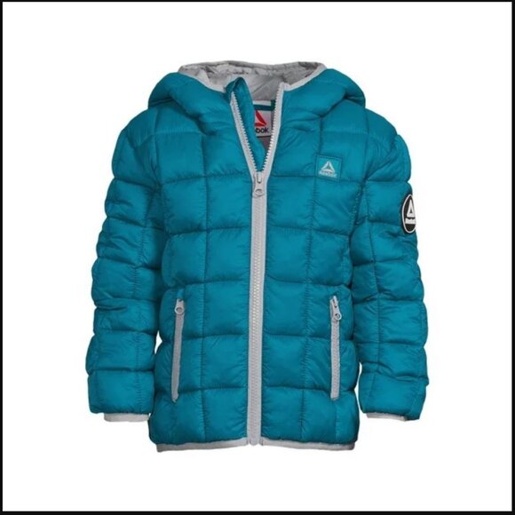 Reebok 12M Teal Blue Puffer Jacket Zipper 12 months NEW Easter Basket Gift NWT B - Picture 10 of 16